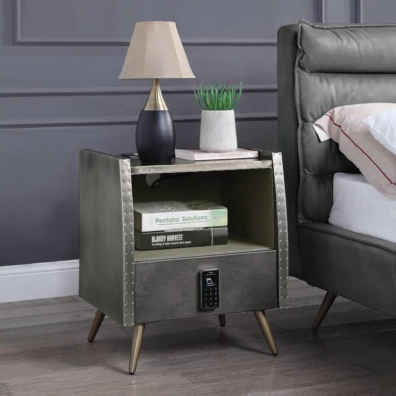Acme Furniture Doris BD00440 Nightstand with USB & Electric Lock