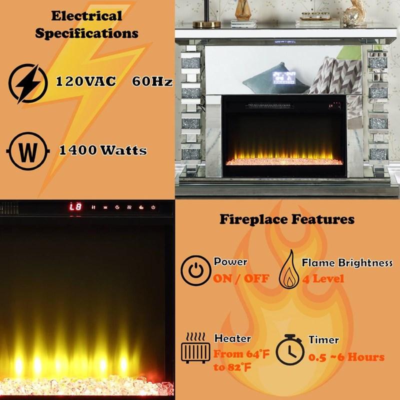 Large Picture of Acme Furniture Noralie AC00509 Fireplace with Bluetooth