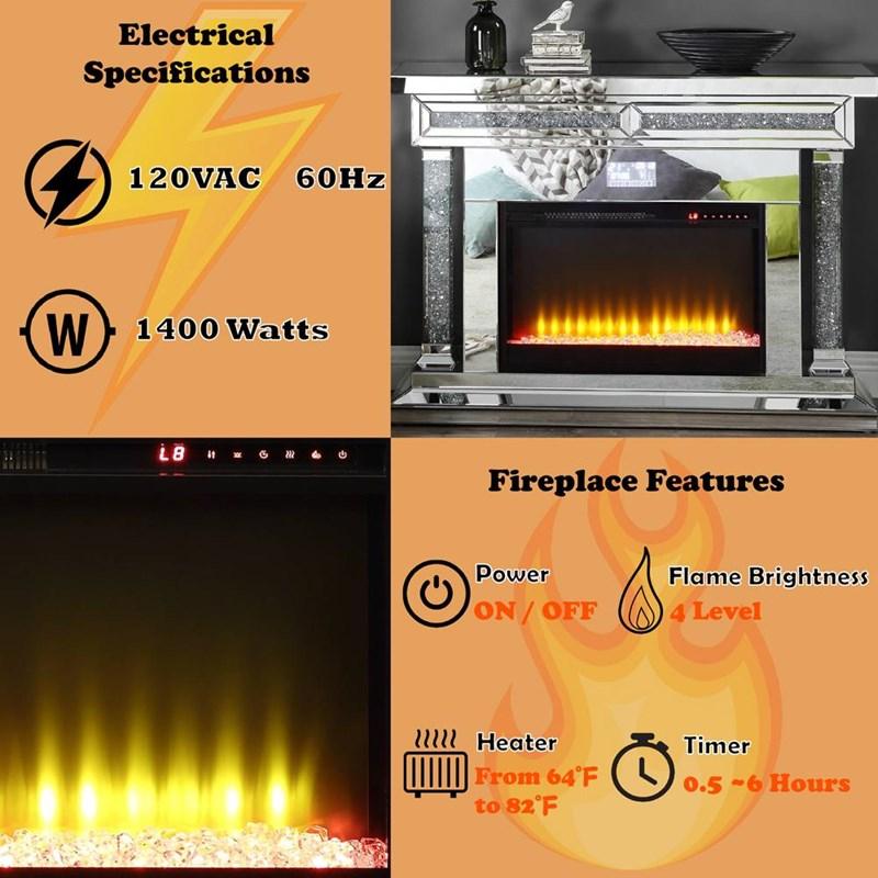 Large Picture of Acme Furniture Noralie AC00510 Fireplace with Bluetooth