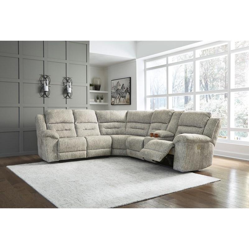 Large Picture of Signature Design by Ashley Family Den 51802S4 3 pc Power Reclining Sectional