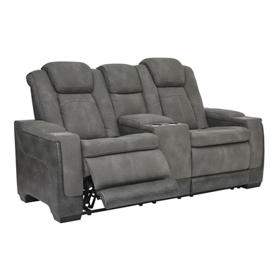Signature Design by Ashley Next-Gen DuraPella 2200418 Power Reclining Loveseat with Console and Adjustable Headrest