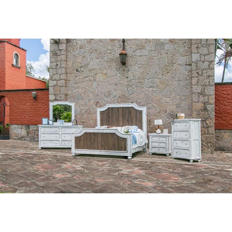 Large Picture of International Furniture Direct Aruba IFD7331CHT Chest - Antiqued White/Natural Brown