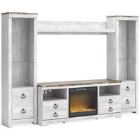 Signature Design by Ashley Willowton W267W4 4 pc Entertainment Center with Electric Fireplace (Entertainment Centers)