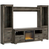 Signature Design by Ashley Trinell W446W10 4 pc Entertainment Center with Electric Fireplace (Entertainment Centers)