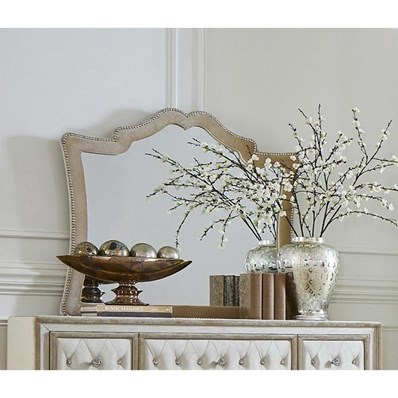Coaster Furniture Antonella 223524 Upholstered Dresser Mirror - Camel
