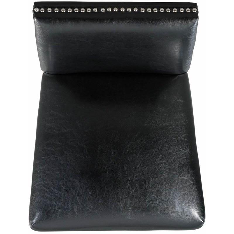 Large Picture of Elements International Meridian Faux Leather Counter Height Side Chair Set in Black