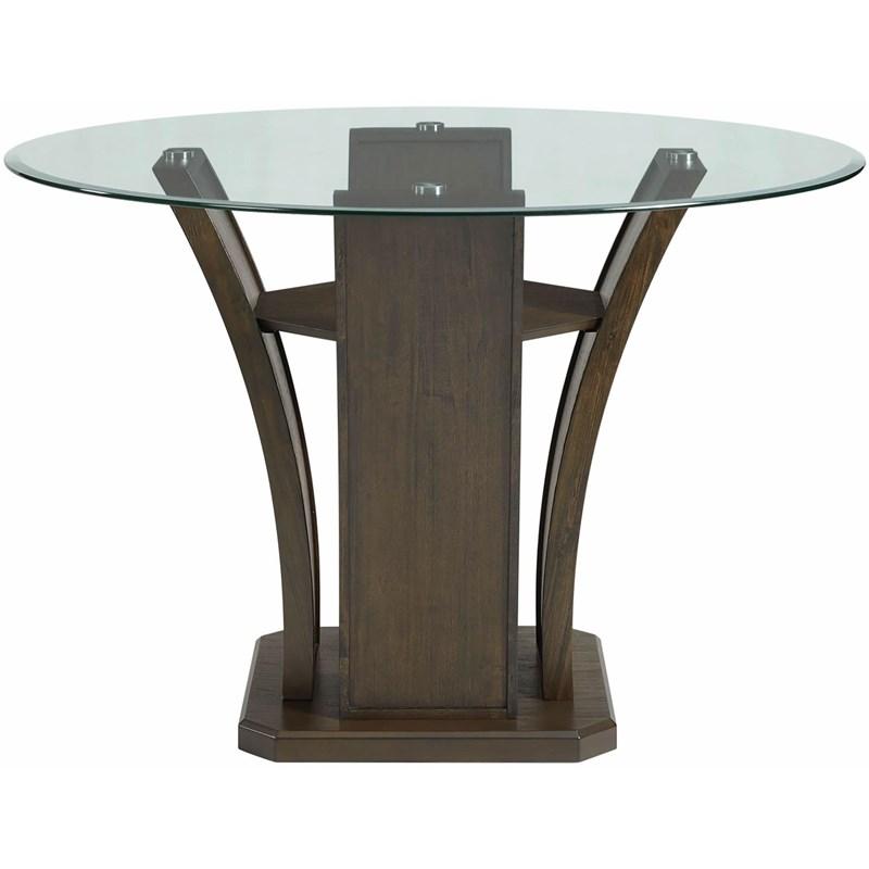 Large Picture of Elements International Dapper Round Counter Height Dining Table in Walnut
