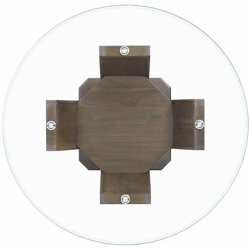Large Picture of Elements International Dapper Round Counter Height Dining Table in Walnut