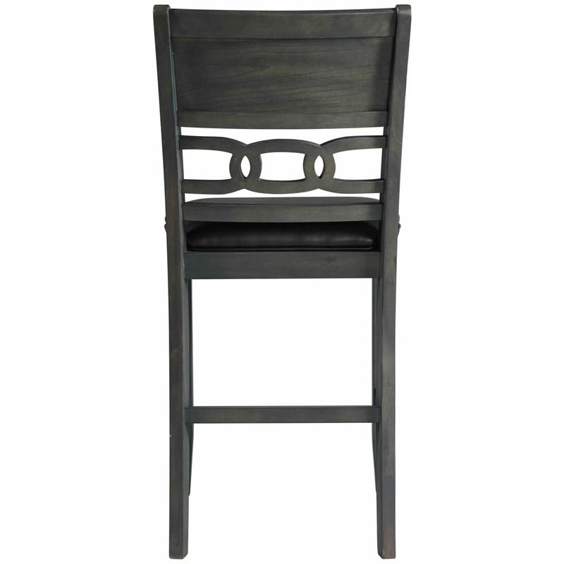 Large Picture of Elements International Amherst Counter Side Chair W/PU Cushion Grey Finish