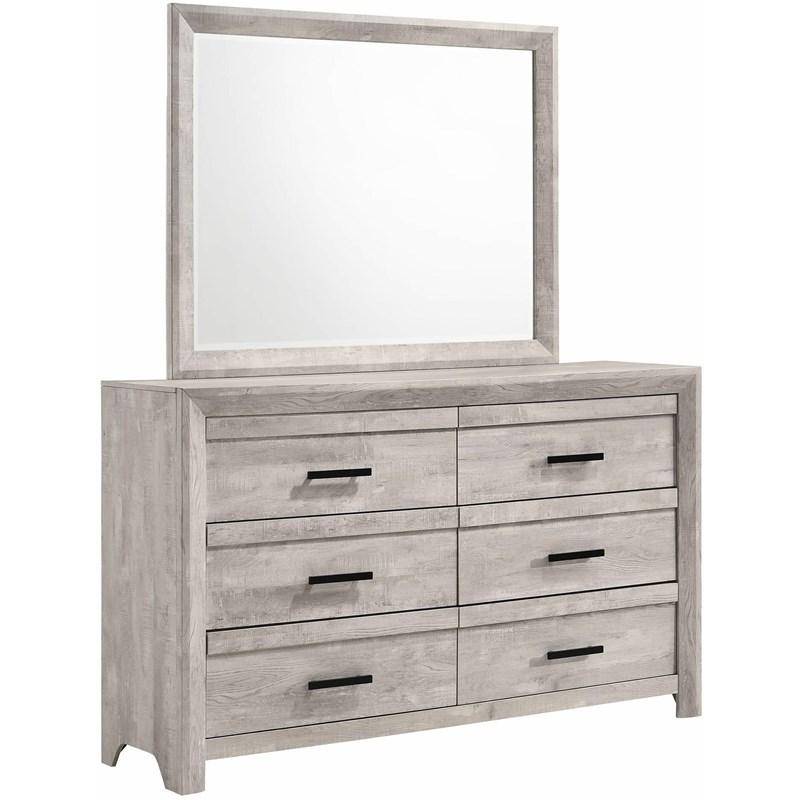 Elements International Ellen Dresser & Mirror Set White
