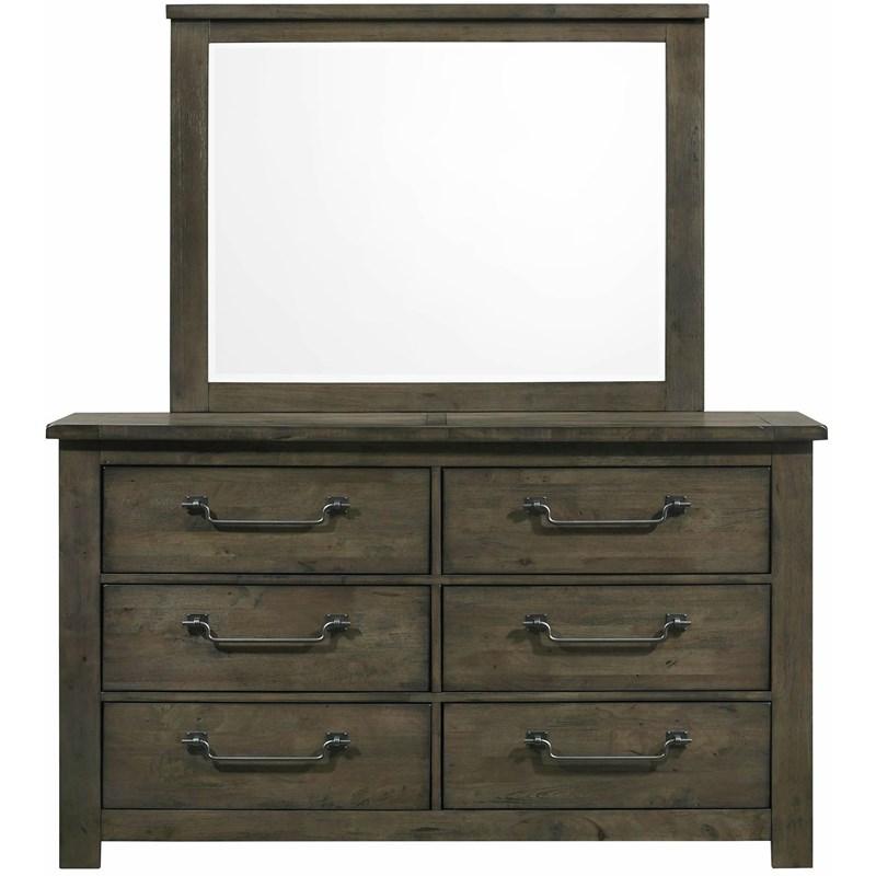 Large Picture of Elements International Maverick Dresser & Mirror Grey