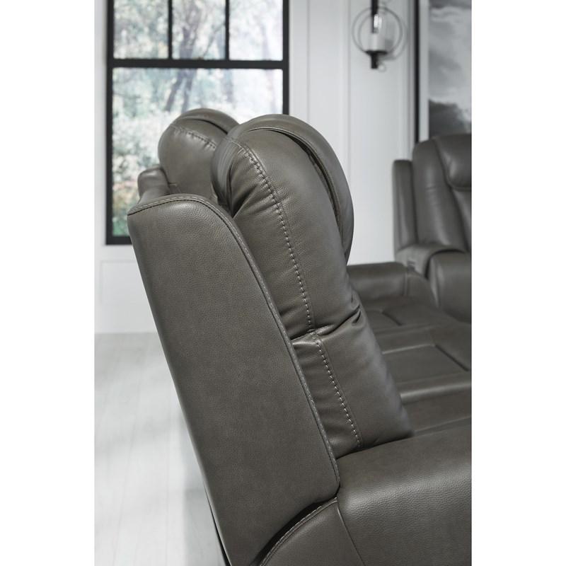 Large Picture of Signature Design by Ashley Card Player 1180815 Power Reclining Sofa with Adjustable Headrest
