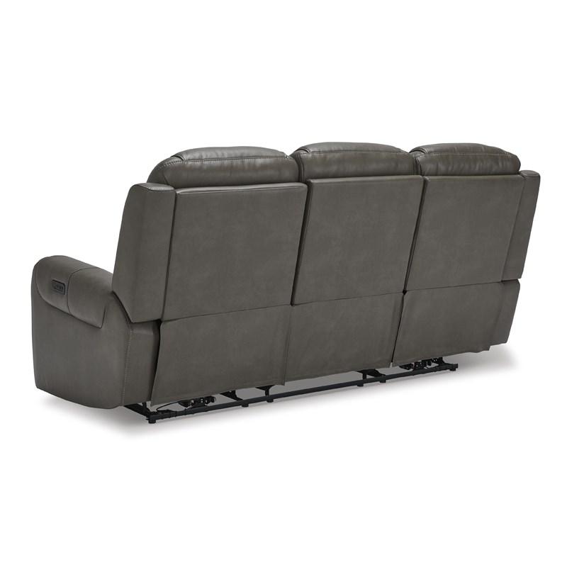 Large Picture of Signature Design by Ashley Card Player 1180815 Power Reclining Sofa with Adjustable Headrest