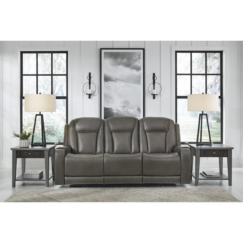 Large Picture of Signature Design by Ashley Card Player 1180815 Power Reclining Sofa with Adjustable Headrest