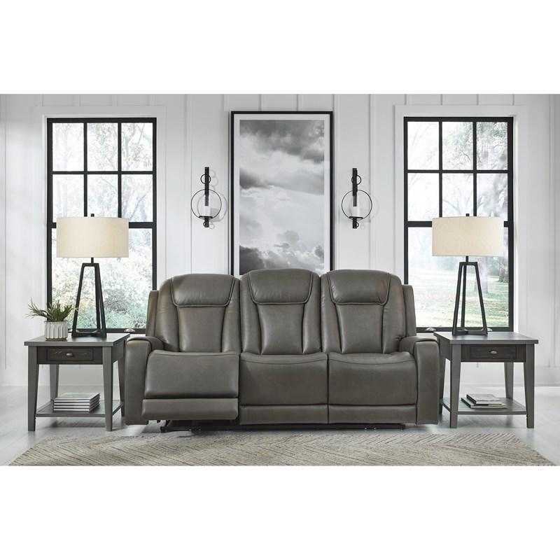 Large Picture of Signature Design by Ashley Card Player 1180815 Power Reclining Sofa with Adjustable Headrest