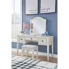 Signature Design by Ashley Robbinsdale B742B11 Mirrored Vanity with Bench