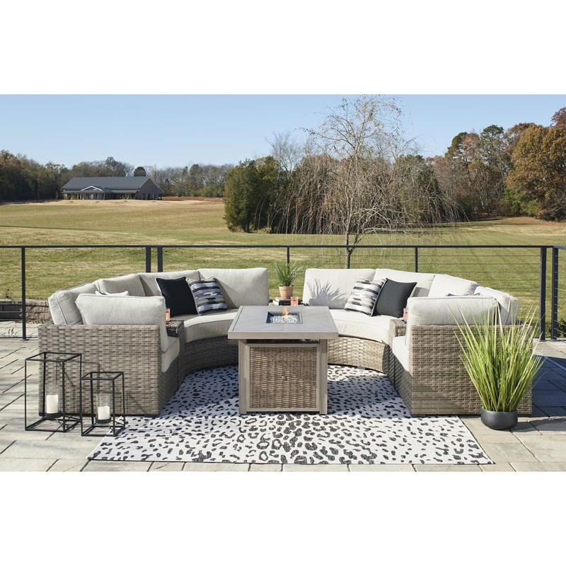 Large Picture of Signature Design by Ashley Calworth P458-861 Curved Loveseat with Cushion