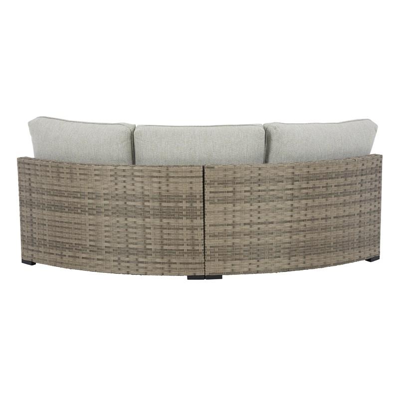 Large Picture of Signature Design by Ashley Calworth P458-861 Curved Loveseat with Cushion