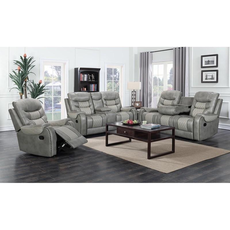 Causeuse inclinable Starwood en polyuréthane avec console (691021) image 3