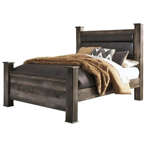 Signature Design by Ashley Wynnlow B440B7 Queen Upholstered Poster Bed (Beds - Queen)