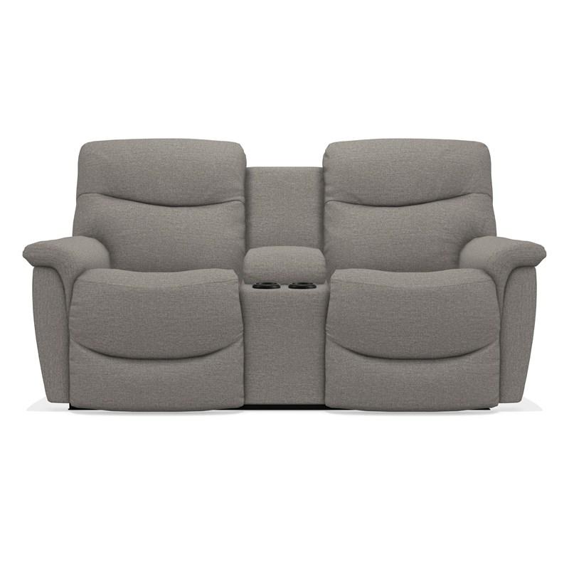 La-Z-Boy James Reclining Loveseat w/ Console - Stone