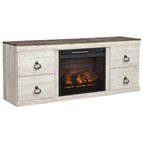 Signature Design by Ashley Willowton EW0267W8 TV Stand with Electric Fireplace