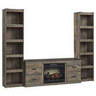 Signature Design by Ashley Trinell EW0446W11 3 pc Entertainment Center with Electric Fireplace (Entertainment Centers)