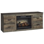 Signature Design by Ashley Trinell EW0446W8 TV Stand with Electric Fireplace