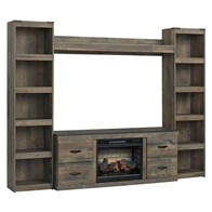 Signature Design by Ashley Trinell EW0446W9 4 pc Entertainment Center with Electric Fireplace (Entertainment Centers)