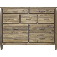 Mako Wood Furniture Tofino 5400-40-9 Dresser - Rustic (Dressers - 9 Drawers)