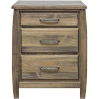 Mako Wood Furniture Tofino 5400-65 2 and 1/2-Drawer Nightstand - Rustic (Nightstands - 3 Drawers)
