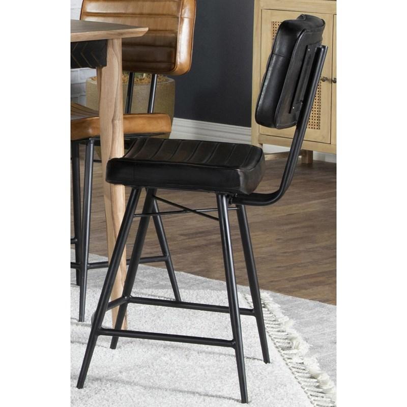Large Picture of Coaster Furniture Partridge 110659 Leather Counter Chair - Antique Espresso
