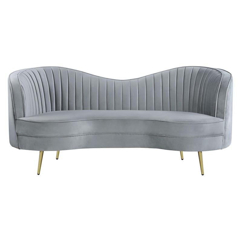 Large Picture of Coaster Furniture Sophia 506865 Upholstered Channel Tufted Loveseat - Grey