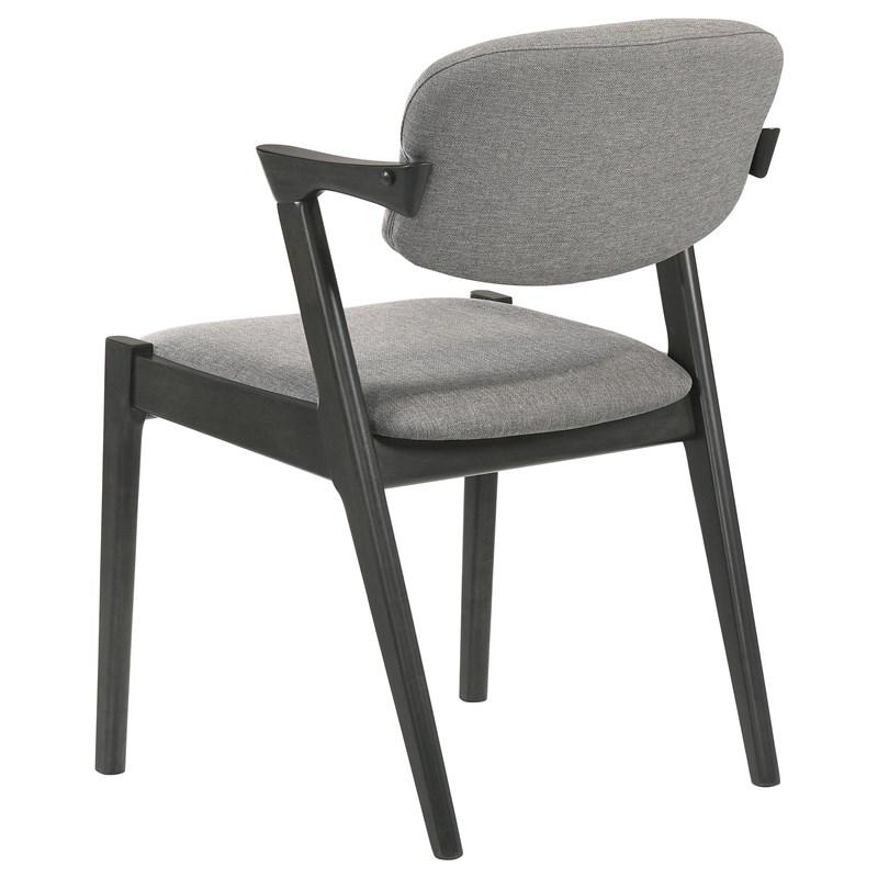 Large Picture of Coaster Furniture Stevie 115112 Padded Wood Dining Arm Chair - Black