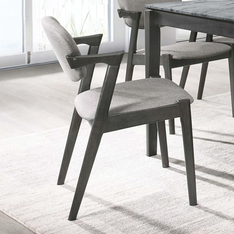 Large Picture of Coaster Furniture Stevie 115112 Padded Wood Dining Arm Chair - Black