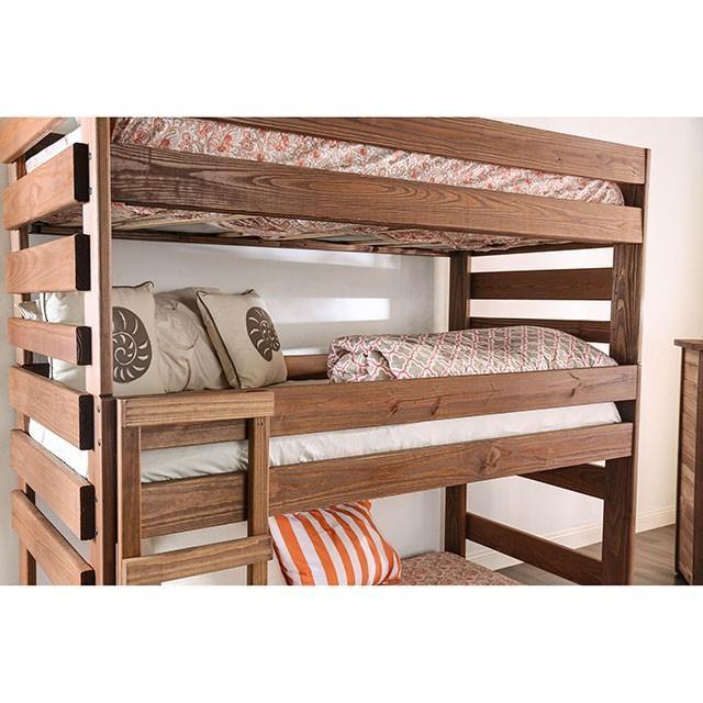 Large Picture of Furniture of America Pollyanna AM-BK500-BED-SLAT Twin Triple Decker Bed