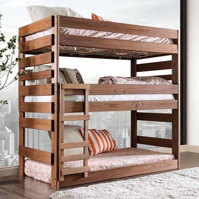 Large Picture of Furniture of America Pollyanna AM-BK500-BED-SLAT Twin Triple Decker Bed
