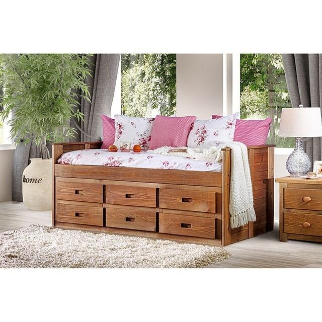 Large Picture of Furniture of America Lia AM-BK602-BED-SLAT Twin Captain Bed