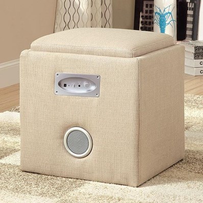 Furniture of America Rythmo CM-AC122IV Speaker Ottoman