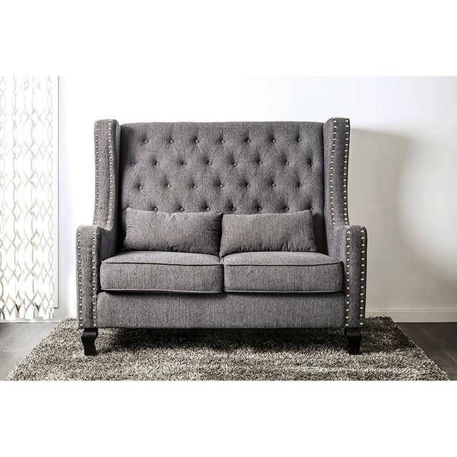 Large Picture of Furniture of America Alicante CM-BN6449GY-PK-VN Love Seat Bench, Gray
