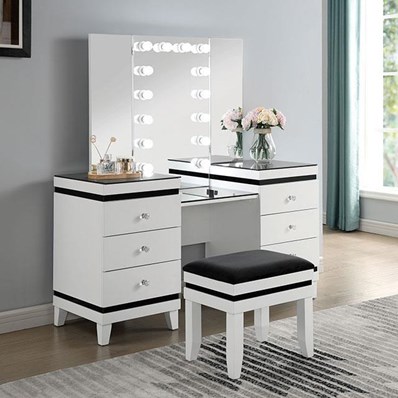 Furniture of America Madonna CM-DK824WH-PK Vanity Set