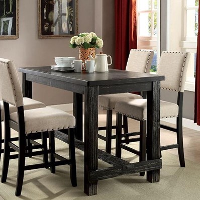 Furniture of America Sania CM3324BK-PT-VN Counter Ht. Table