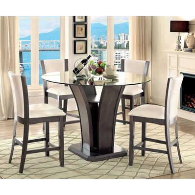 Furniture of America Manhattan CM3710GY-PT-TABLE Round Counter Ht. Table