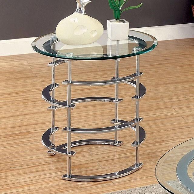 Large Picture of Furniture of America Clonmel CM4359CRM-E End Table, Chrome