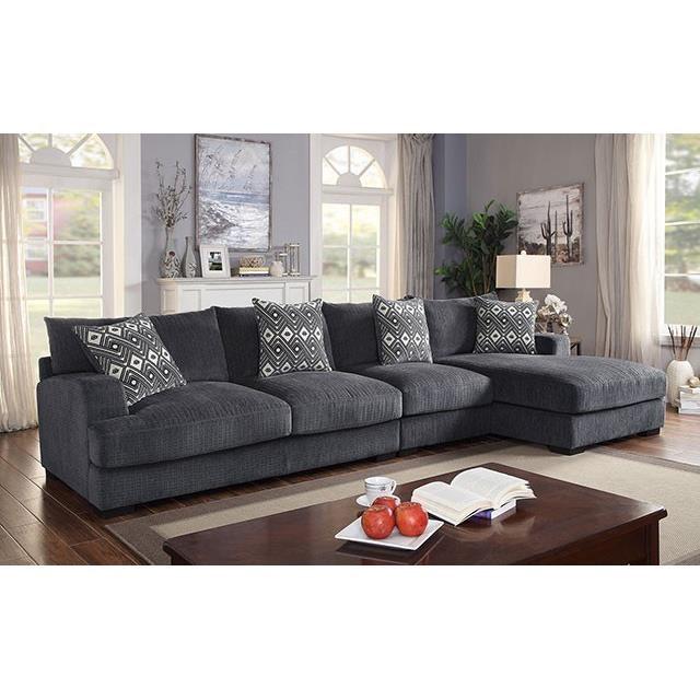 Large Picture of Furniture of America Kaylee CM6587-SECT-LL-R Large L-Sectional w/ Right Chaise