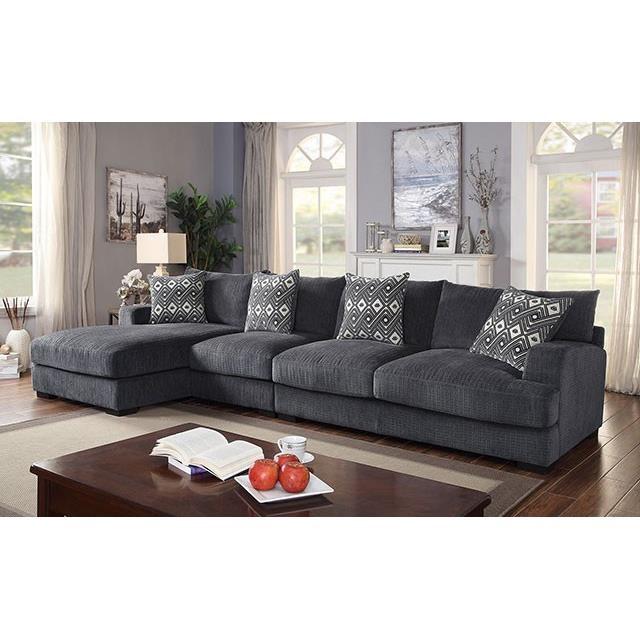 Large Picture of Furniture of America Kaylee CM6587-SECT-LL Large L-Sectional w/ Left Chaise