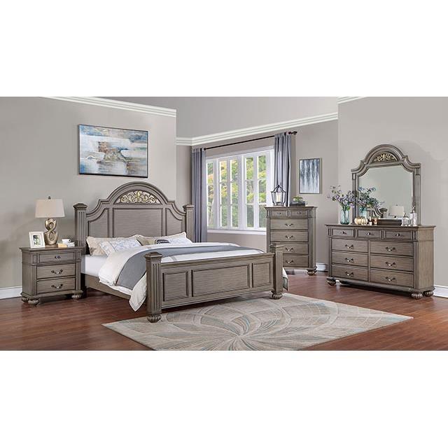 Large Picture of Furniture of America Syracuse CM7129GY-CK-BED Cal.King Bed