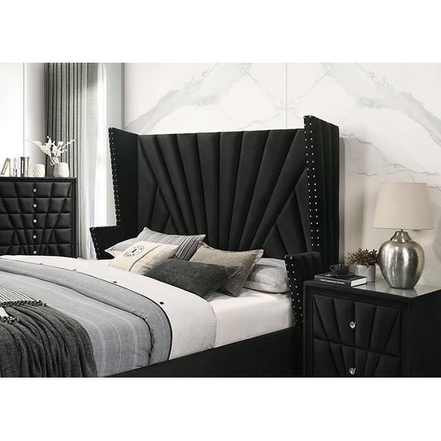 Large Picture of Furniture of America Carissa CM7164BK-CK-BED Cal.King Bed