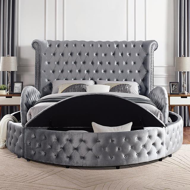 Large Picture of Furniture of America Sansom CM7178GY-EK-BED E.King Bed