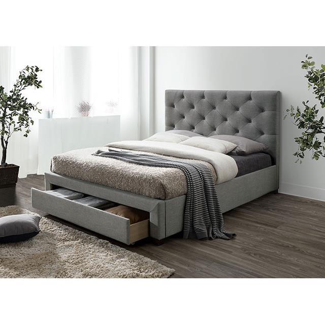 Large Picture of Furniture of America Sybella CM7218GY-CK-BED Cal.King Bed